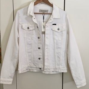 NWT Calvin Klein white denim jacket
